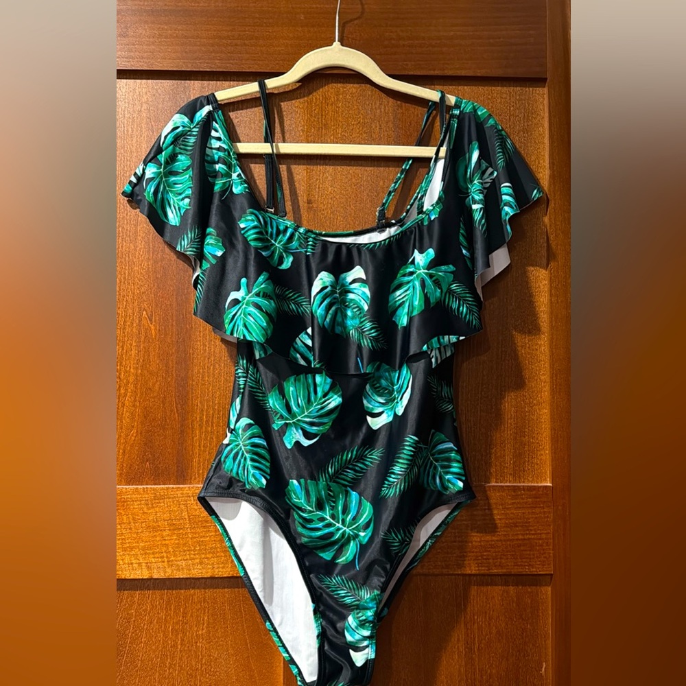 Monstera Leaves Swim Suit size M